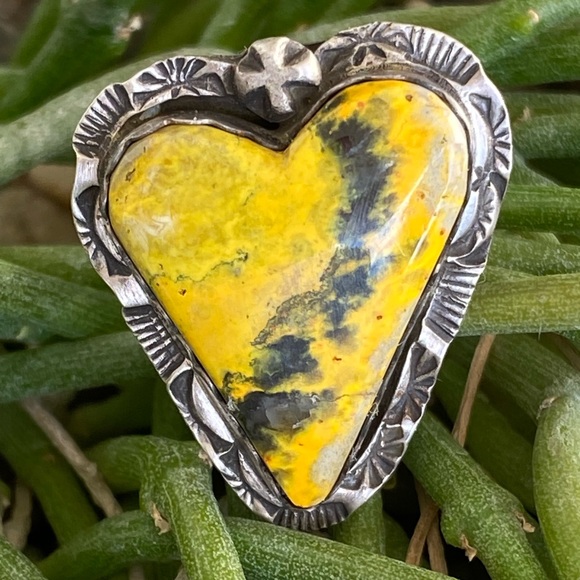 Chatfields Jewelry - Bumblebee Jasper Sterling Heart Ring